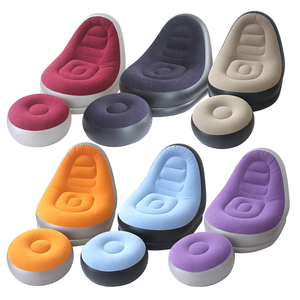 フットスツール付きインフレータブルソファポータブル折りたたみエアソファリビングルームモダンなデザインアウトドアキャンプ防水怠惰なソファシート - Product Image 6