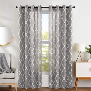 Cortina de ventana con estampado geométrico listo para usar, <span class=keywords><strong>cortinas</strong></span> opacas para sala de estar - Product Image 1