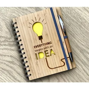 Everything BegainsとAn Idea Custom Notebook Eco-friendly Stationery Personalised Memo Pads Laser Engraved Design Custom Logo