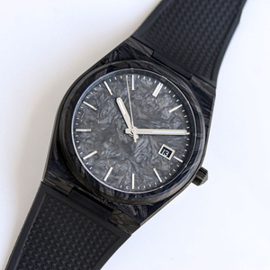 Montre de sport de luxe ultra-fine en fibre de carbone pour homme – Cadran minimaliste, bracelet en caoutchouc, montre mécanique étanche - Product Image 3
