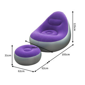 En moda Modern katlanabilir PVC kırmızı su geçirmez şişme mobilya özel Logo oturma odası açık tembel koltuk takımı - Product Image 6