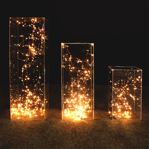 Acrylic rõ ràng vuông trụ cột đám cưới đường trang trí đạo cụ Chất lượng cao hoa đứng - Product Image 2