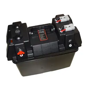 12V 24V potencia del Motor estación portátil caja de batería con cargador USB del voltímetro del zócalo de energía solar de enchufe de carga