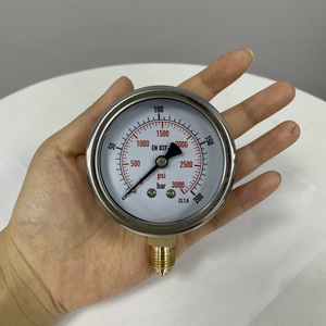 AKS Industrial manômetro de alta pressão 0-3000 Psi, 1/4 "NPT, caixa de aço inoxidável, 1,6% precisão - Product Image 3