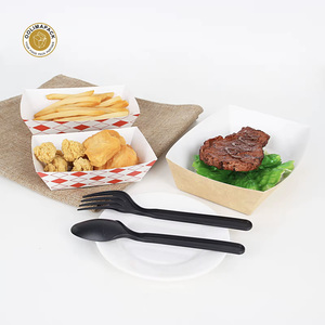 Bandeja de comida rápida desechable compostable OOLIMA Cajas de papel ecológicas para restaurantes de hamburguesas - Product Image 2
