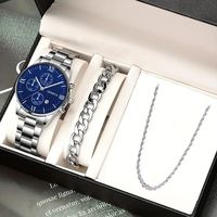 Montre Homme Tendance en Acier Inoxydable, Montre-Bracelet de Luxe à Quartz avec Calendrier, Montres d'Affaires pour Homme, Horloge Montre Homme