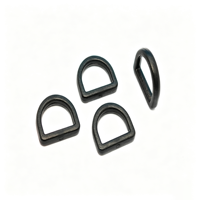Boucle compacte en plastique noir mat en forme de D, mini attache en forme de D pour sangle de sacoche miniature