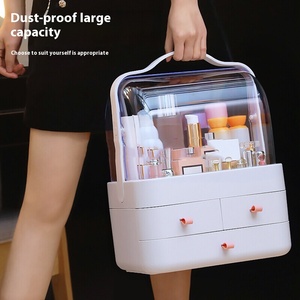 Ruge di lusso azzurro scatola di immagazzinaggio cosmetico antipolvere trasparente PP Desktop fedeltà Rack all'ingrosso per le celebrità di Internet - Product Image 6