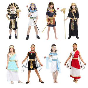 Ensemble de costumes de culture mondiale pour enfants 2026 en gros, prêt à expédier – Tenues de scène d'Halloween : Arabe, Égyptien, Grec, Romain, Pharaon, Toge - Product Image 3