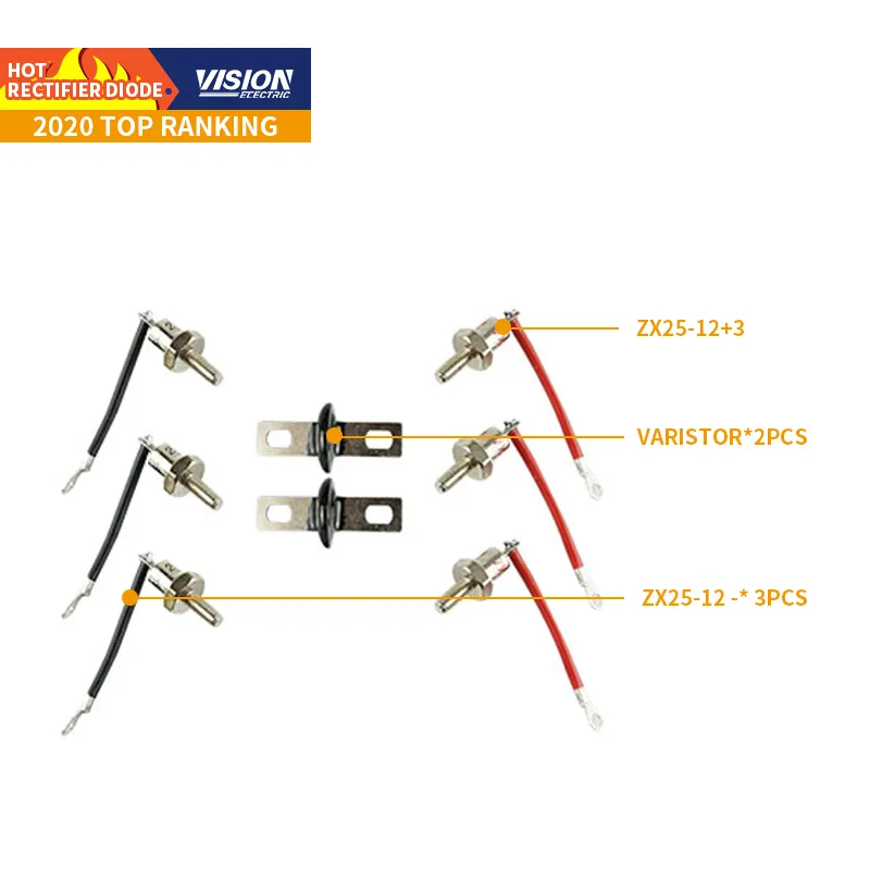 100% Kit Dioda Penyearah Jembatan Berputar Ampere Penuh 25A RSK2001 ZX-25A untuk Generator