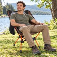 Chaise de camping pliante Feistel, chaise de pique-nique triangulaire portable en aluminium, chaise lune de camping