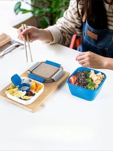 Custom Logo Double-Layer Bento <b>Lunch</b> <b>Box</b>, Leak-Proof BPA-Free Meal Prep Container with Snap Locks for Office & School - Product Image 4
