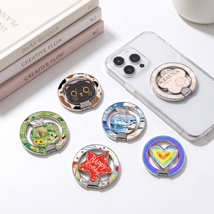 New Wholesale Magnetic <b>Ring</b> <b>Holder</b> Blanks 270° Rotatable Foldable <b>Phone</b> Grip Stand 5 Cute Shapes for Sublimation DIY Custom Gift - Product Image 2