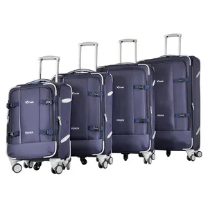 高品质柔软尼龙面料行李箱4件套随身行李5轮旅行箱