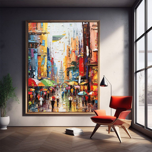 Pinturas <span class=keywords><strong>al</strong></span> <span class=keywords><strong>Óleo</strong></span> <span class=keywords><strong>de</strong></span> Paisajes Realistas Pintadas a Mano, Arte Original sobre Lienzo para Sala <span class=keywords><strong>de</strong></span> Estar - Escena <span class=keywords><strong>de</strong></span> Atardecer en Montaña y Río - Product Image 2