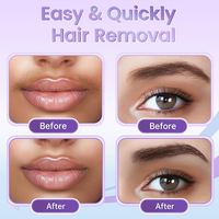Kit de cire à sourcils avec applicateur, kit d'épilation, cire pour le visage et les lèvres, lingettes nettoyantes pré-épilation, pour usage professionnel et DIY, cire à sourcils végane