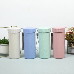 Vaso portátil biodegradable para exteriores con logo personalizado, de pared simple, libre de BPA, apto para alimentos, hecho de paja de trigo, ecológico. - Product Image 1