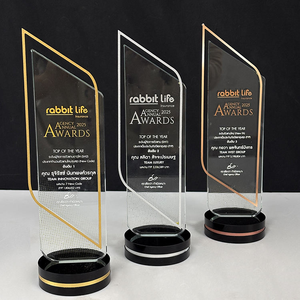 Custom <strong>Engraved</strong> Gold Silver Copper Plate Crystal Trophy Glass Award Crystal Trophy <strong>Plaque</strong> - Product Image 2