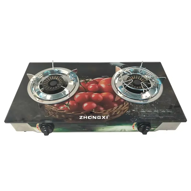 Modern 2-Burner Desktop Cooktop Household Piezoelectric Ceramic Ignition 7mm Industrial Gas Stove with Tempered Glass for RV Use