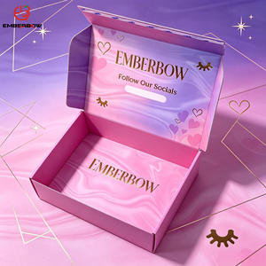 EBB Luxury Brand Gift <b>Box</b> Custom Size Rigid Paper Top Bottom Packaging <b>Box</b> With Hot Stamping Art Paper Cosmetic Packaging - Product Image 1
