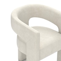 Ensemble de 4 chaises de salle à manger modernes et élégantes en velours, chaises d'appoint à dossier ouvert avec pieds en bois pour salle à manger, restaurant, hôtel