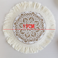 Napperon de Table rond en lin tissé, en Jute, décoratif de style nordique, pour Table, assiettes à manger, tapis de Table