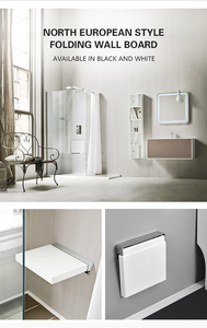 Sedia e Sgabello Pieghevole da <span class=keywords><strong>Doccia</strong></span> in Acciaio Inossidabile di Alta Qualità, Sedile da Bagno Nero Montato <span class=keywords><strong>a</strong></span> Parete - Product Image 5