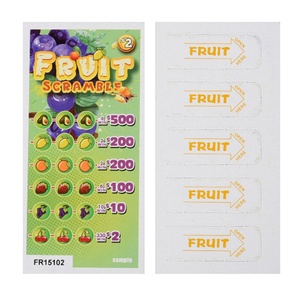 Coated Paper & Cardboard Pull Tab Lottery Tickets with 5 <b>Windows</b> <b>Screen</b>/Digital Printing Customizable Logo Tear-off - Product Image 2