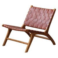 Fauteuil simple en bois massif de style nordique, vintage, minimaliste et moderne, avec assise en corde tressée, pour usage domestique, style mi-siècle, décontracté pour balcon