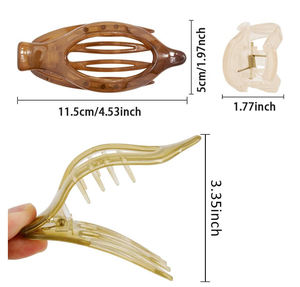 Pinces à <span class=keywords><strong>cheveux</strong></span> plates en plastique, grandes pinces à bec de canard tendance pour un volume important, maintien solide, antidérapantes, pinces à <span class=keywords><strong>cheveux</strong></span> pour femmes et filles - Product Image 4