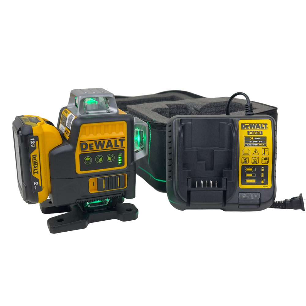 Set Livella Laser da Esterno a 16 Linee (1 Batteria, 1 Caricabatterie, 1 Borsa per Attrezzi)
