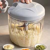 Petit hachoir manuel à cordes avec 5 lames en silicone pour légumes, trancheuse, hachoir, râpe, outil à légumes et fruits à petits trous