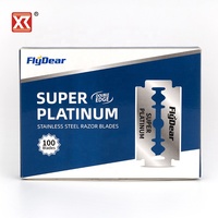 Lames de rasoir en acier inoxydable à double tranchant, revêtement platine, 10 lames/petit paquet, carton suspendu