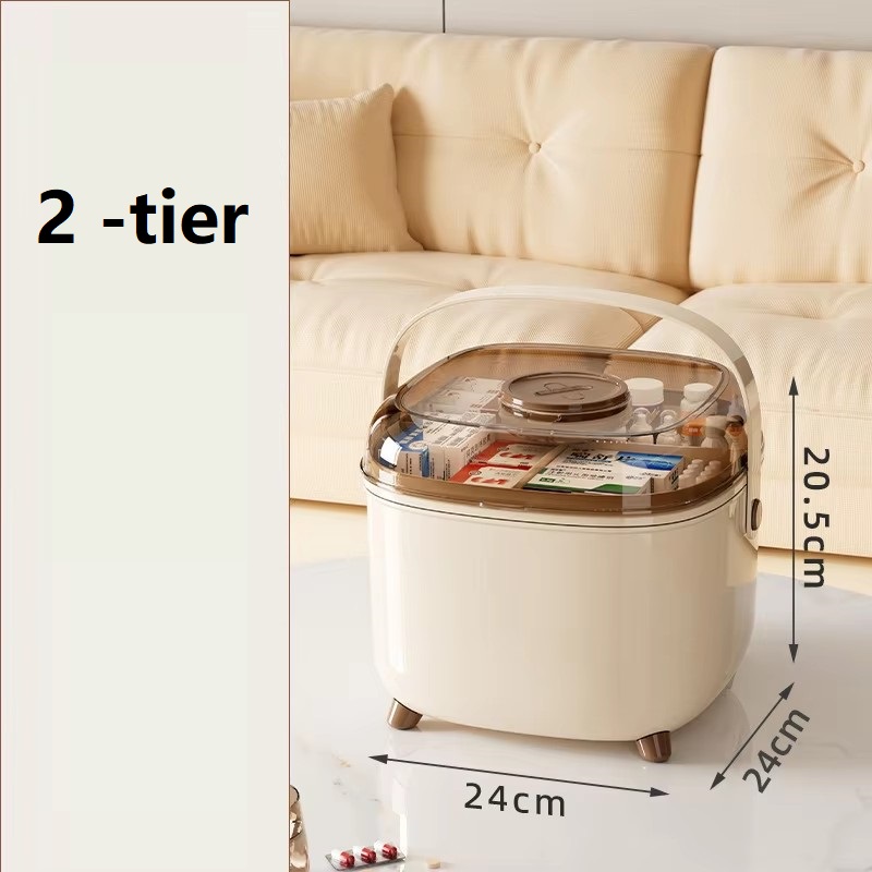 large double layer-portable small medicine box