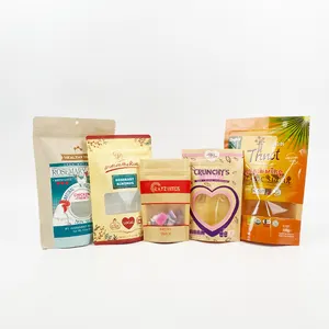 Packaging Bags For Food Metallic Stand Up Ziplock Bag With Design For Packaging Food