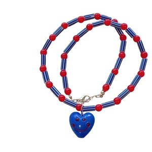 Collier pour enfants en céramique colorée en forme de cœur, chaîne de clavicule perlée faite à la main, style sportif, <span class=keywords><strong>facile</strong></span> à superposer, inspiré des vacances - Product Image 5