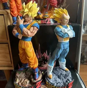 Lot de 2 figurines Dragon Ball Z - Collection Anime - Modèle PVC - Statuette Son <span class=keywords><strong>Goku</strong></span> et Vegeta - Jouet de dessin animé - 33/30cm - Product Image 1