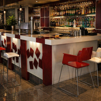 Comptoir de bar en surface solide sur mesure pour restaurant, bar et villa, usage commercial, haute qualité