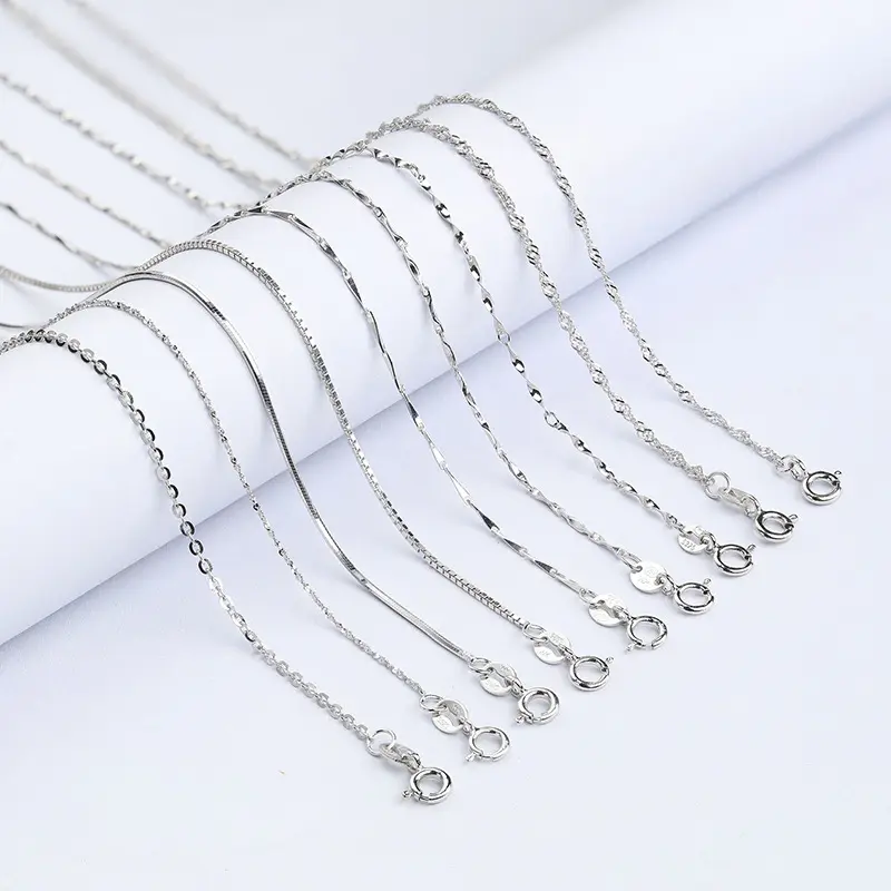 Cadena de eslabones de Italia S1962 para mujer, cadena de plata de ley 925 personalizada, cadena de suéter de serpiente, joyería