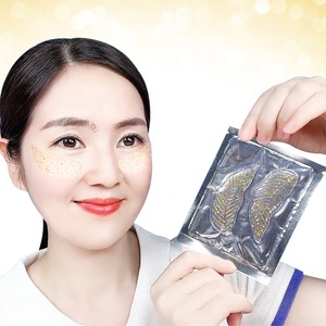 Parches para Ojos de Marca Privada con Brillo Dorado en Forma de Hoja, Colágeno, Ácido Hialurónico, Té Verde y Centella Asiática, Antiarrugas e Hidratantes - Product Image 1