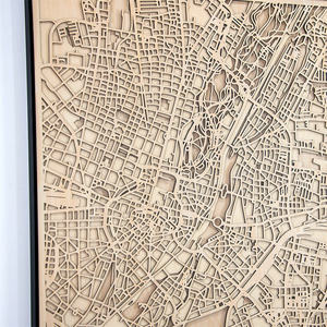 Arte della parete in legno 3d fatta a mano taglio laser 3D strade mappe della città decorativo da parete - Product Image 5