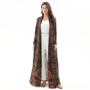Abaya Musulmana Estampada en Oferta para Mujer, Vestido de Gasa Estilo Árabe con Cinturón, Moda Islámica Modesta - Product Image 6