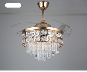 42 "Có Thể Thu Vào Có Thể Đảo Ngược Trần Người Hâm Mộ Với Điều Khiển Từ Xa 3 Thay Đổi LED Ánh Sáng Vô Hình Pha Lê Quạt Trần - Product Image 5