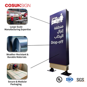 Durable Freestanding <strong>Pylon</strong> Sign Anti Rust Metal <strong>Pylon</strong> Plaque Waterproof Outdoor Direction <strong>Board</strong> for Petrol Station - Product Image 6