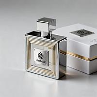 Coffret cadeau de parfum haut de gamme avec flacon à accents dorés et boîte noire luxueuse - Parfum unisexe