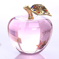 Figurine Pomme Colorée en Cristal K9 Poli et Gravé, Ornement de Bureau, Presse-papiers, Souvenir de Mariage, Coffret Cadeau