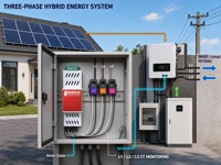 Medidor de Energía Bidireccional Trifásico PA300 para Riel DIN, RS485 Modbus RTU, 600A CT, para Inversor Solar, ESS Híbrido, Exportación Cero