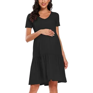 2022 Summer Plus Size Frauen Umstands mode Schwangerschaft kleid