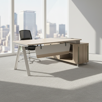Bureau de direction moderne en forme de L, panneau MDF écologique norme nationale E1, résistant à l'eau, armoire de rangement modulaire