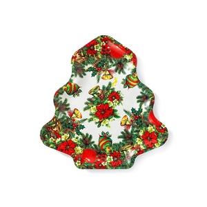 Jumpforever en forme de sapin de Noël Joli plateau en plastique Cadeau de bonbons personnalisé Assiettes réutilisables en plastique pour la fête - Product Image 5